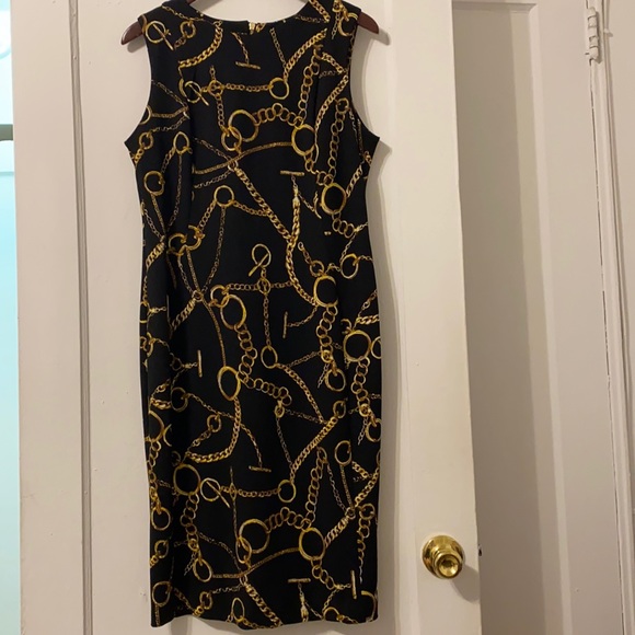 Shelby & Palmer Gold/Black Dress Size 10 - Picture 1 of 7